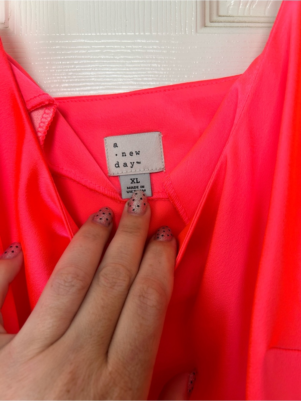 a new day Neon Pink Asymmetrical Slip Dress - Picture 5 of 5